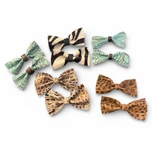 Stylish Animal Print Kids Bows- 5 pair set